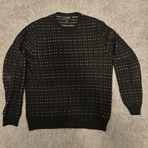 Tasso Elba Black and White Crewneck Sweater